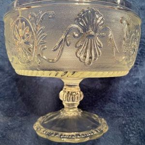 Indiana Glass 4 Seam Pressed Glass  Compote